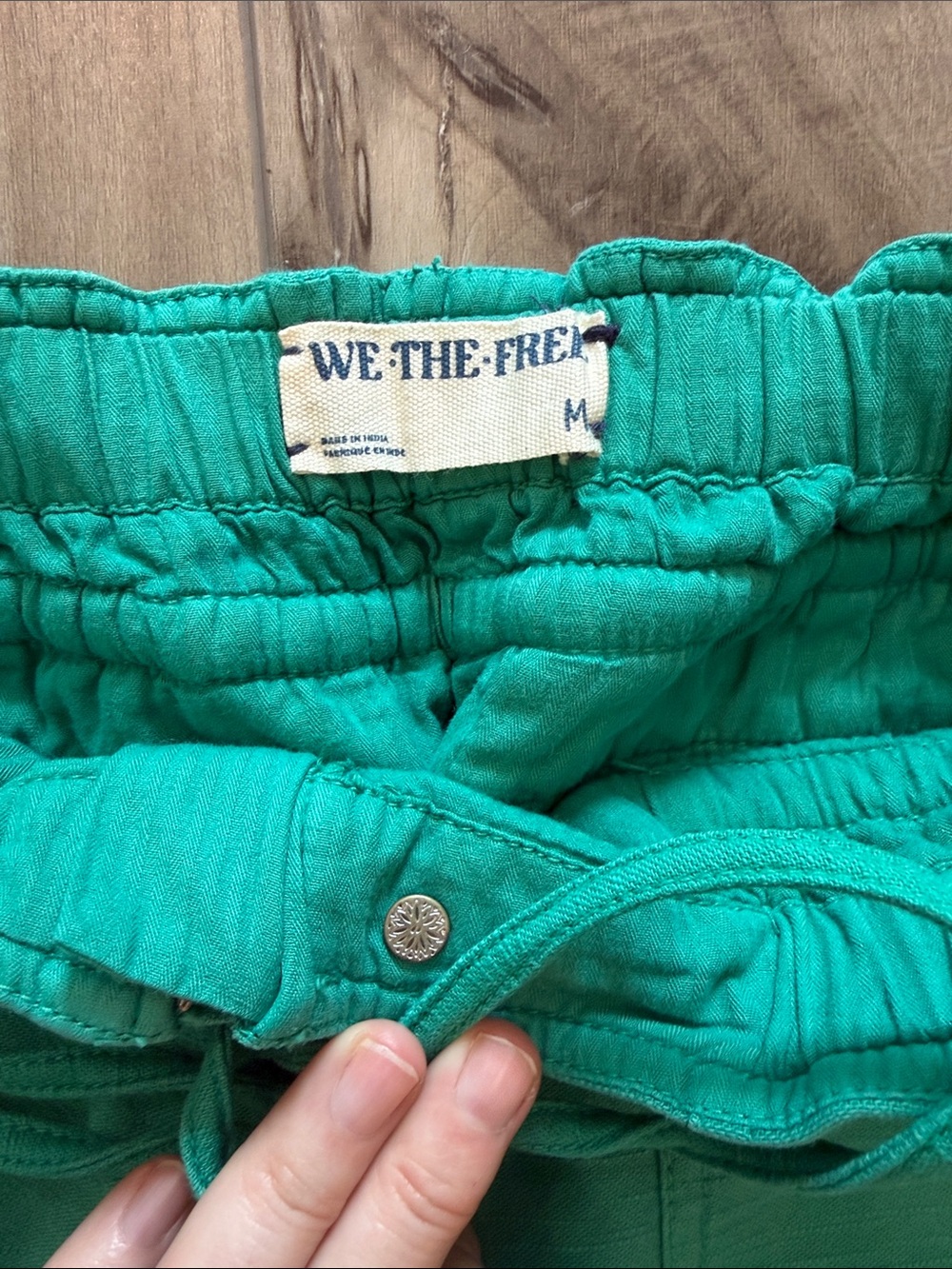 NEW Free People We The Free Park Ave Pull-On Utility Pants. Golf Green. Size M. - Picture 10 of 12